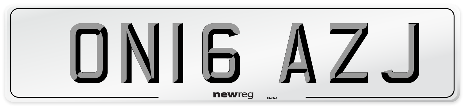 ON16 AZJ Number Plate from New Reg
